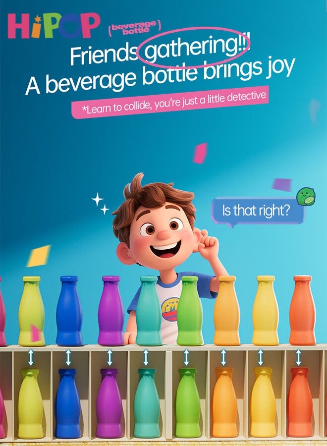 هيبوب لعبة تحدي تخمين الألوان ومطابقتها، لعبة لوحية ممتعة للعائلة مع 20 زجاجة و1 صندوق تخزين، لعبة تفاعلية متعددة اللاعبين، لعبة ذاكرة للأطفال والكبار، هدية عيد للأطفال لتعلم الألوان، نشاط آمن للفصل الدراسي والعائلة - Image 3